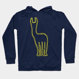 Paleolothic Style Tribal Llama Pattern Pastels, Yellow and Light Blue Hoodie